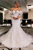 Ivory Tulle Mermaid Sweetheart Wedding Dresses With Detachable Sleeves, PW427