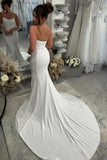 Sexy Satin Mermaid Strapless Wedding Dresses With Train, Bridal Gown, PW493 | bohemian wedding dress | vintage wedding dress | wedding dress stores | promnova.com