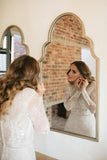 Sheath Lace Long Sleeves Vintage Beach Wedding Dresses With Train, PW370 | lace wedding dresses | wedding dress stores | vintage wedding dress | promnova.com