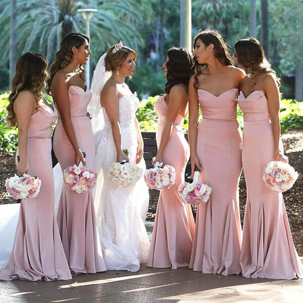 Blush Pink Satin Strapless Long Bridesmaid Dress PB130 | promnova.com US18W / As Picture Blush Pink Satin Strapless Long Bridesmaid Dress PB130 | promnova.com US18W / As Picture