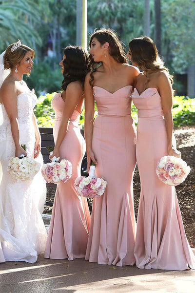 Blush Pink Satin Strapless Long Bridesmaid Dress PB130 | promnova.com US18W / As Picture Blush Pink Satin Strapless Long Bridesmaid Dress PB130 | promnova.com US18W / As Picture
