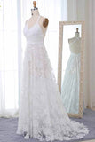 Charming Ivory A Line Spaghetti Straps Lace Wedding Dresses, Wedding Gowns, PW301 | a line wedding dresses | outdoor wedding dresses | wedding dresses online | promnova.com