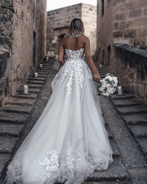 Cheap Long Wedding Dresses With Lace Appliques PW253 | wedding dresses | wedding dresses online | wedding dresses cheap | bridal gowns | wedding dresses near me | wedding dresses shop | wedding dresses ideas | vintage wedding dresses | lace wedding dresses | beach wedding dresses | boho wedding dresses | mermaid wedding dresses | white wedding dresses | Ivory wedding dresses | Weddings | Promnova