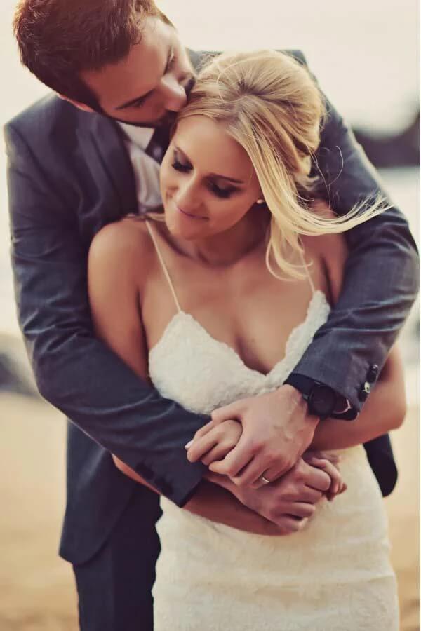 Mermaid Lace Backless Spaghetti Straps Beach Wedding Dresses With Train, PW351 | v neck wedding dresses | wedding dresses online | bridal gown | promnova.com