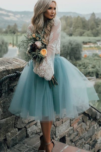 Light Sky Blue lace Homecoming Dresses,Cheap Short Homecoming Dresses – Promnova