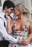 www.promnova.com supply floral ivory prom dress with high quality