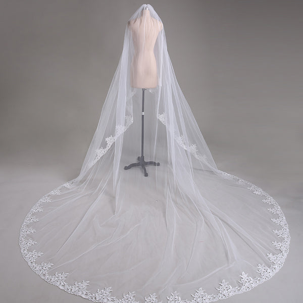 White Lace Wedding Veil Bridal Veil 118 display picture 2