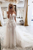 Charming Tulle A Line Sweetheart Wedding Dresses With Lace Appliques, PW401 | a line wedding dress | bridal gown | wedding dress stores | promnova.com
