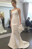 Elegant Ivory Mermaid Strapless Sweep Train Wedding Dresses, Bridal Gown, PW376