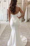 Elegant Stretchy Satin Mermaid Lace Wedding Dresses, Bridal Gowns, PW531 | backless wedding dress | sexy wedding dress | new arrival wedding dress | promnova.com