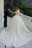 Gorgeous Ball Gown Hater Neckline Lace Appliques Princess Wedding Dresses, PW516 | bridal gown | 
affordable wedding dresses | princess wedding dress | promnova.com