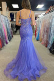 Gorgeous Lilac Mermaid Spaghetti Straps Long Prom Dress with Appliques, PL596 | cheap prom dress | evening dress | lace prom dresses | promnova.com