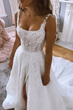 Gorgeous Organza Ball Gwon Square Neck Wedding Dresses With Appliques, PW508 | new arrival wedding dress | wedding dresses near me | vintage wedding dress | promnova.com