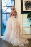 Gorgeous Tulle A Line Strapless Sweetheart Backless Wedding Dresses, PW459 | vintage wedding dress | bohemian wedding dress | bridal gown | promnova.com