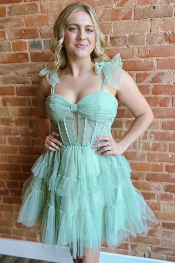 slim fit dress slacks Sage Green Sequin A-line Short Homecoming Dress – PollyBoutique main image 0
