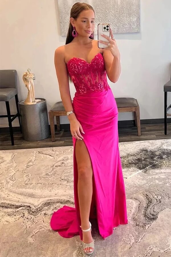 open lace back dress Sweetheart Hot Pink Keyhole Pleated A-Line Prom Dress FancyVestido open lace back dress Sweetheart Hot Pink Keyhole Pleated A-Line Prom Dress FancyVestido