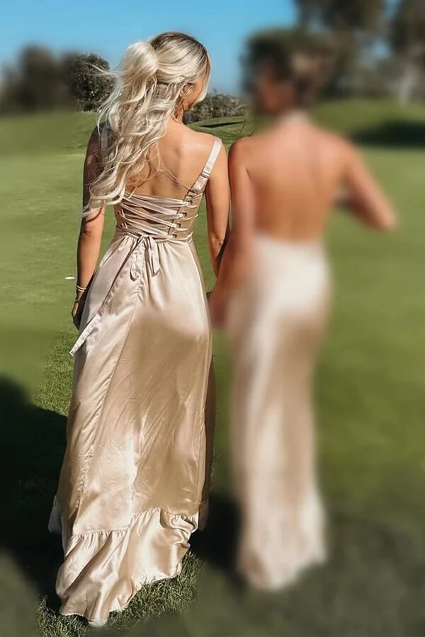 Satin A Line Lace up Back Bridesmaid Dresses PB185 | promnova.com US18W / As Picture Satin A Line Lace up Back Bridesmaid Dresses PB185 | promnova.com US18W / As Picture