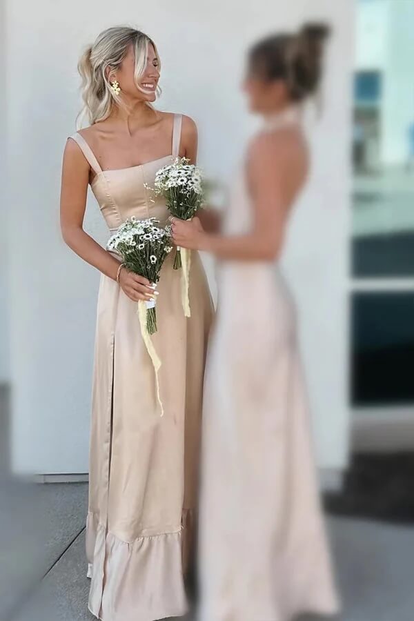 Satin A Line Lace up Back Bridesmaid Dresses PB185 | promnova.com US18W / As Picture Satin A Line Lace up Back Bridesmaid Dresses PB185 | promnova.com US18W / As Picture