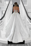 Satin Ball Gown Sweetheart Vintage Wedding Dresses With Appliques, PW453 image 2