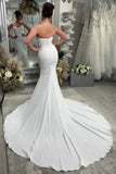 Satin Mermaid Sweetheart Neck Strapless Wedding Dress With Court Train, PW537 | new arrival wedding dress | mermaid wedding dresses near me | wedding dress shops | promnova.com
