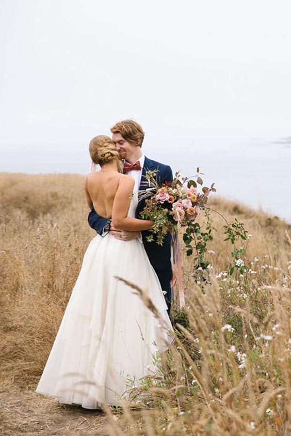 Simple Chiffon A Line V Neck Beach Wedding Dresses, PW360 | Promnova US10 / Custom Color Simple Chiffon A Line V Neck Beach Wedding Dresses, PW360 | Promnova US10 / Custom Color