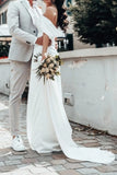 Simple Satin Mermaid Sweetheart Neck Wedding Dresses With Slit, Bridal Gown, PW533 | sexy wedding dress | satin wedding dress | new arrival wedding dress | promnova.com
