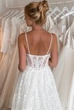 Tulle A-line Sweetheart Bohemian Wedding Dresses With Lace Appliques, PW377 image 3