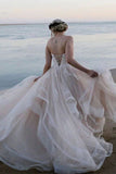 Tulle A Line Strapless Sweetheart Beach Wedding Dresses With Appliques, PW525 | simple wedding dress | wedding dress shops | cheap lace wedding dresses online | promnova.com