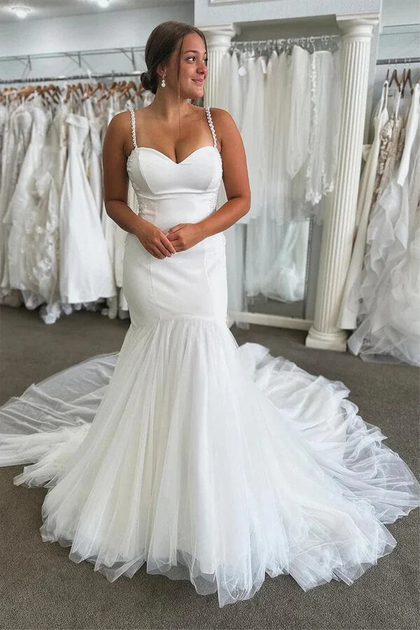 mermaid sweetheart wedding dress Mermaid Sweetheart Spaghetti Strap Wedding Dresses, PW468