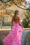 Yellow Chiffon A Line Sweetheart Corset Prom Dresses With Lace Appliques, PL616 | a line prom dress | prom dress near me | simple prom dress | promnova.com
