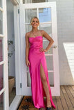 Yellow Satin Sheath Spaghetti Straps Simple Long Prom Dresses, Party Dress, PL740 image 4