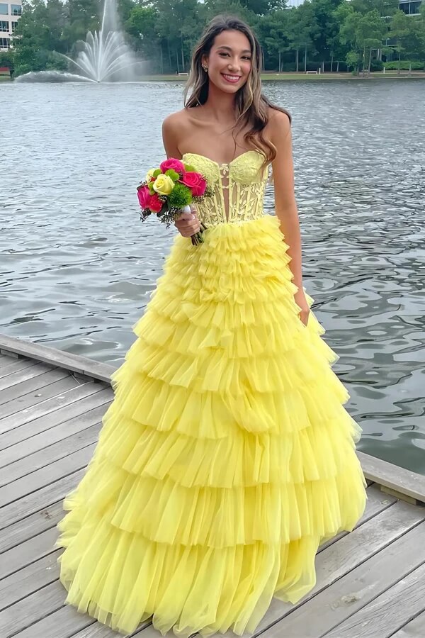yellow prom dress simple Simple Spaghetti Straps Satin Yellow Long Prom Dress PSK594 US12 / Custom Color