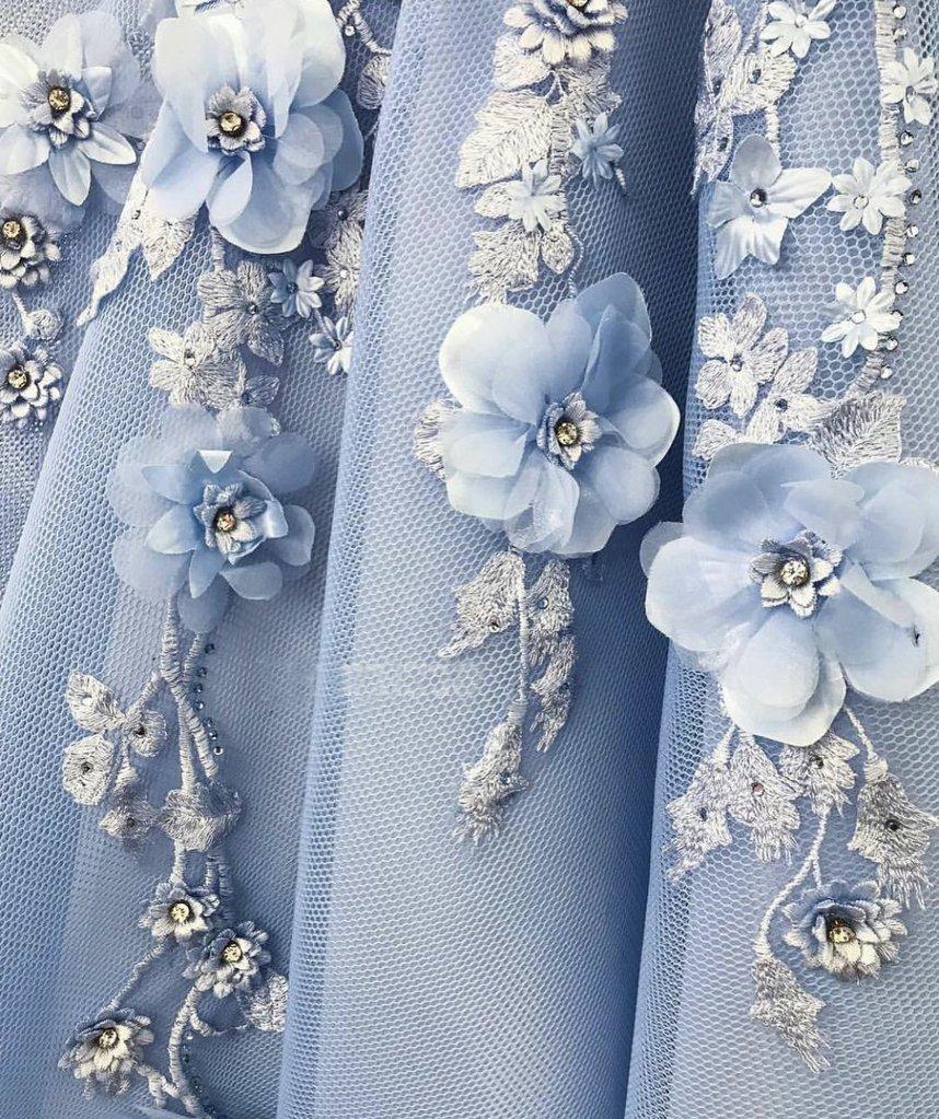 blue satin dress with flowers Light Blue Silk Slip Floral Midi Dress for Spring/Summer looks