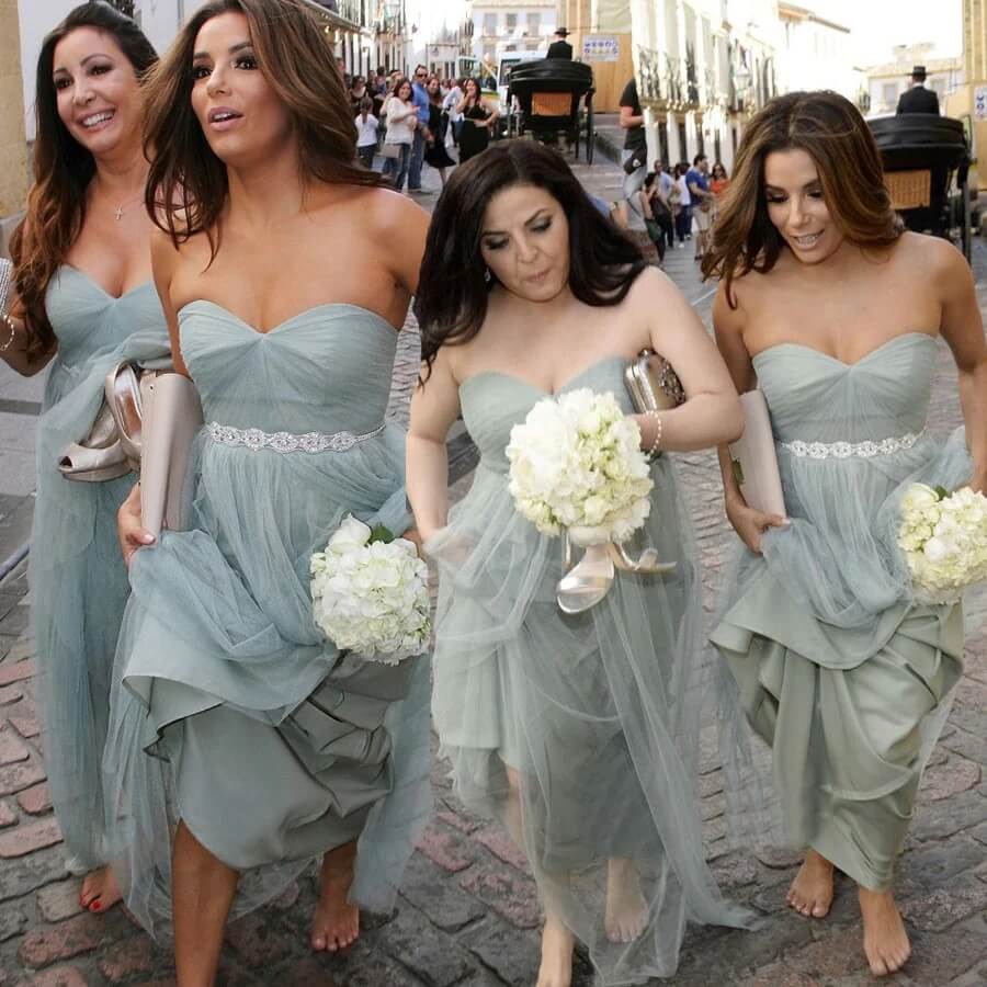 Bluish grey sales bridesmaid dresses