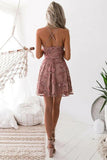 Blush A Line Spaghetti Straps V Neck Homecoming Dresses With Appliques, PH389 | short prom dresses | short homecoming dresses | school event dress | promnova.com