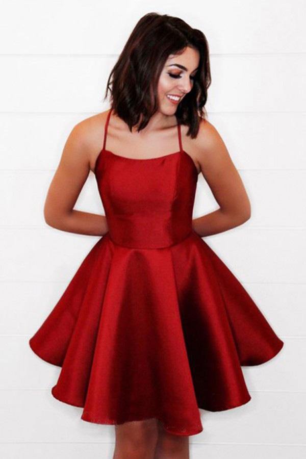 Yellow A Line Satin Lace up Back Homecoming Dresses PH368 | Promnova Yellow A Line Satin Lace up Back Homecoming Dresses PH368 | Promnova