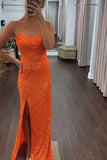 Orange prom dress | sparkly prom dresses | sheath prom dresses | promnova.com