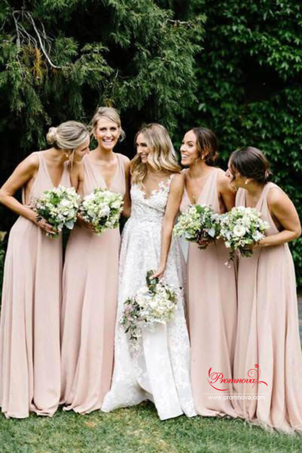 Light Pink Chiffon A Line V Neck Bridesmaid Dress PB169 | Promnova.com US10 / As Picture Light Pink Chiffon A Line V Neck Bridesmaid Dress PB169 | Promnova.com US10 / As Picture