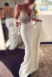 Mermaid Lace Top Spaghetti Straps Beach Wedding Dresses, Bridal Gown, PW344