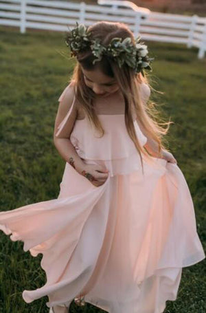 Cute Chiffon Lovely Comfortable Simple Flower Girl Dresses at promnova.com