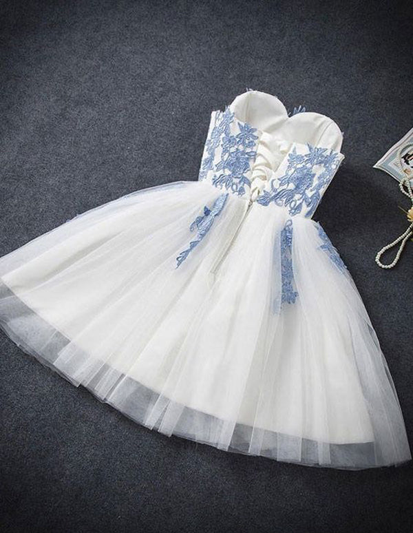 Charming Cute Tulle Homecoming Dress,Elegant Lace Prom Dresses Short, PNH233