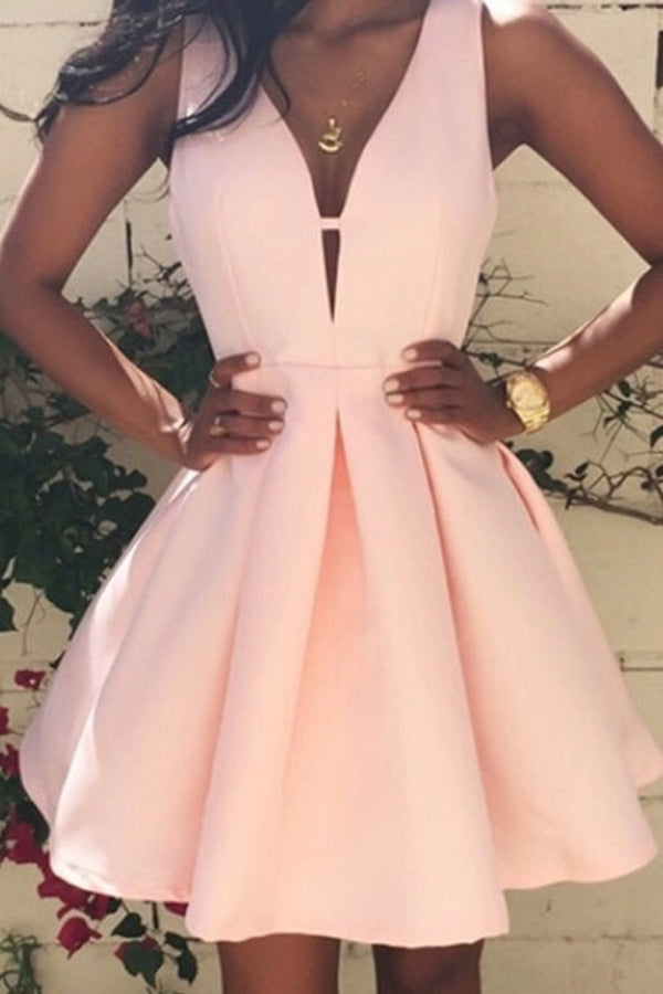 open lace back dress Pink Cinched Lace Mini Dress with Tie main image 0