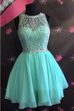 Sexy A-line Scoop Rhinestone Short Chiffon Homecoming Dress PH256