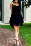 Sweetheart Homecoming Dress Black Short Prom Dress Party Dress, PH266