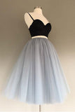 Gray Tulle Two pieces Sweetheart Short Prom Dress Homecoming Dress,PH329 from promnova.com