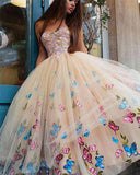 Tulle Princess Ball Gown Lace Top Strapless Homecoming Dresses Tea Length Prom Dress from promnova.com
