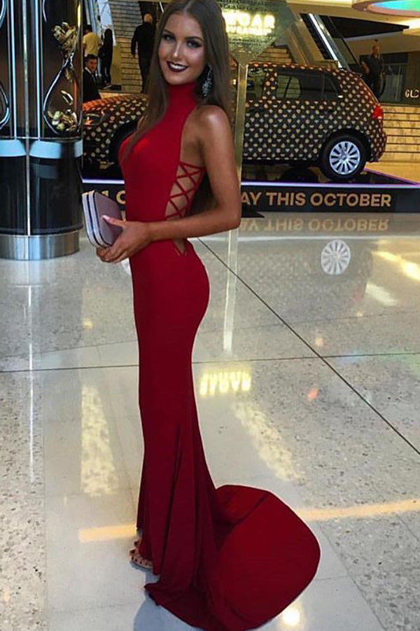 high neck prom dresses Sparkly Blue with Pockets Halter Formal Gown 21890 Blue / 24W This lace halter dress has a deep v Stunning Fuchsia Mermaid Evening Gowns|Long