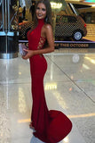 Fabulous Red High Neck Mermaid Prom Dresses,Long Party Dress, PL134