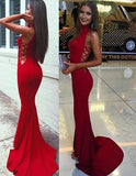 Fabulous Red High Neck Mermaid Prom Dresses,Long Party Dress, PL134