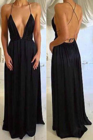 Spaghetti Straps Sexy Simple Open Back Prom Dress,Party Dress, PL140